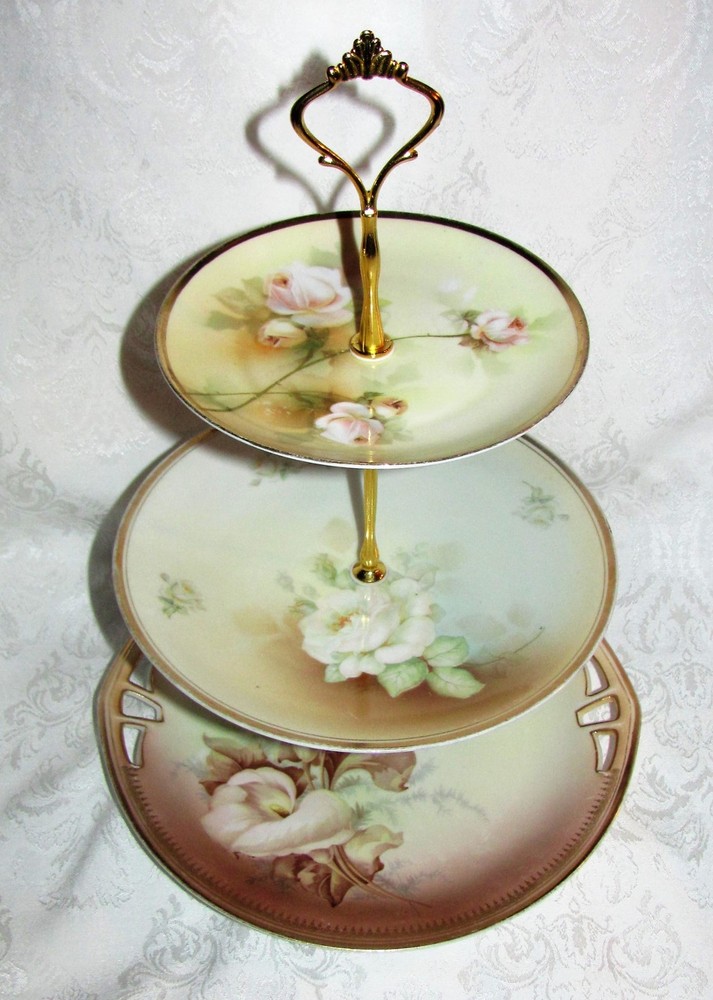 Custom Three Tier Tea Party Cake Stand Made With Antique Plates