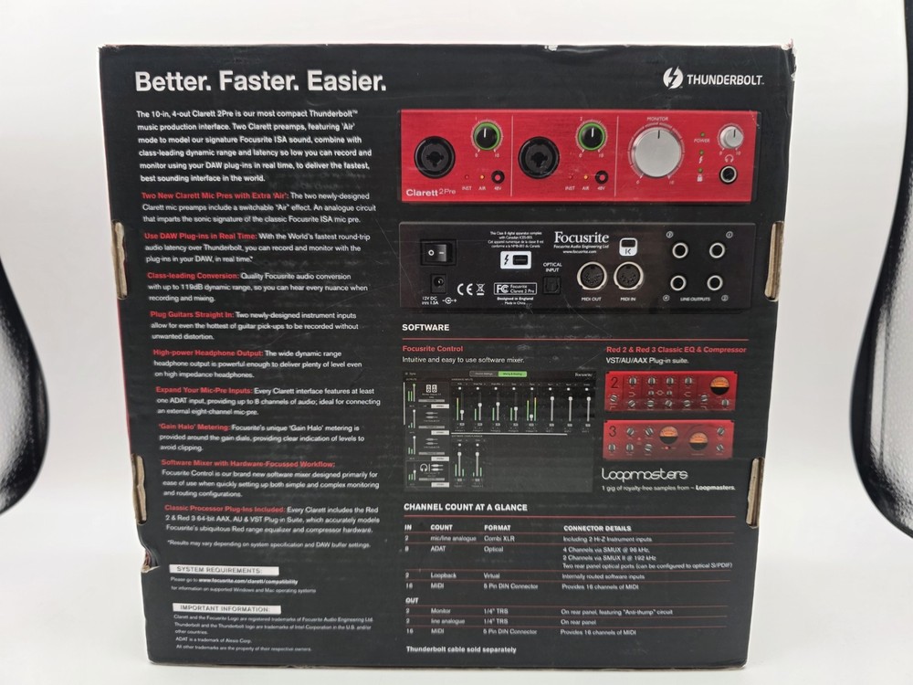 Focusrite Clarett 2Pre USB-C Audio Interface Excellent Preowned Condition