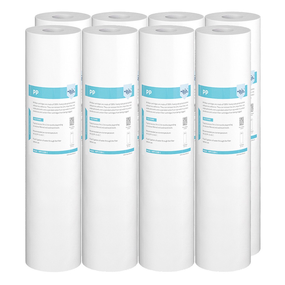 8 Pack 5 Micron 20"x4.5" Big Blue Sediment Water Filter Whole House Replacement