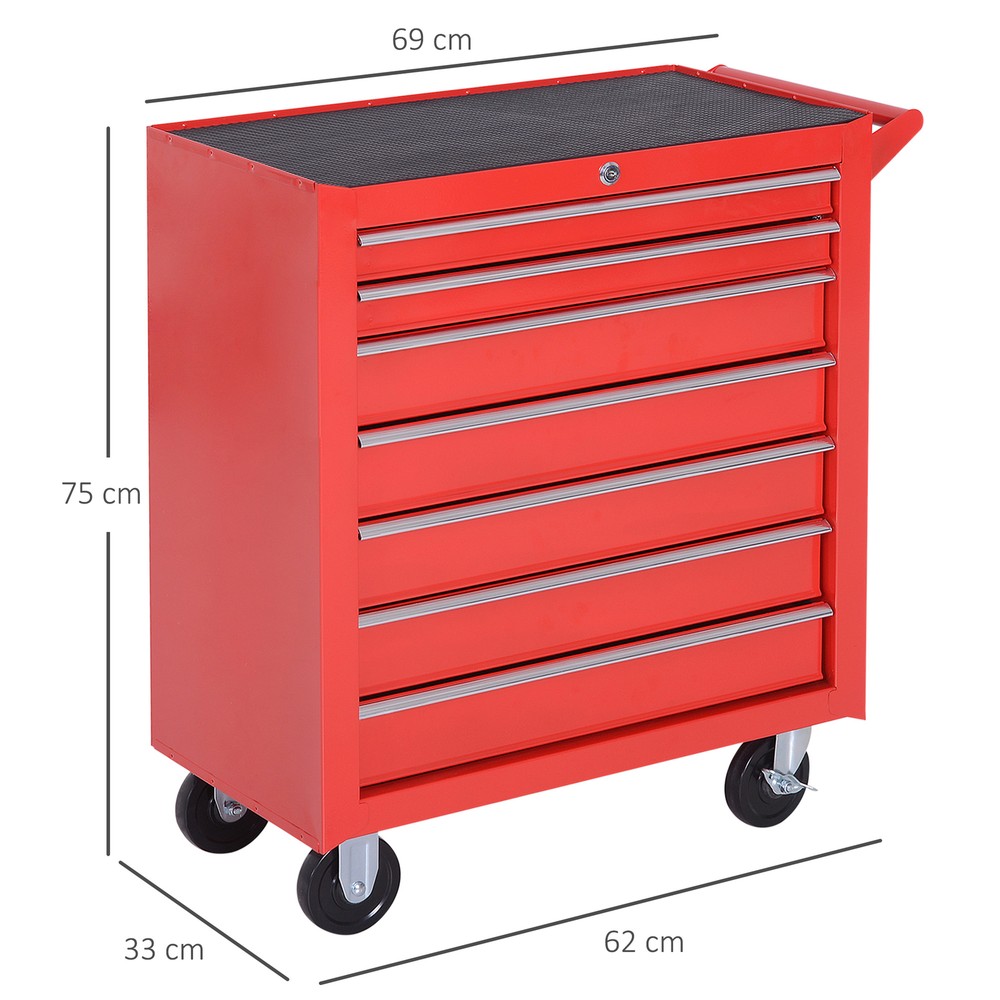 Durhand 7-Drawer Roller Tool Cabinet - Ultimate Garage Storage Solution!