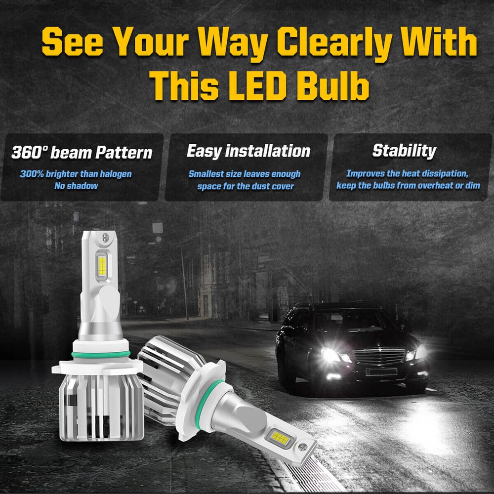 9006 HB4 LED Headlight Bulb Conversion Kit Low Beam 6000K Bright Replace Halogen