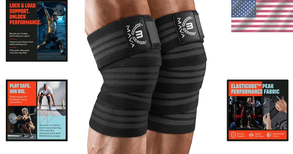Workout Knee Compression Wraps | Elastic Support
