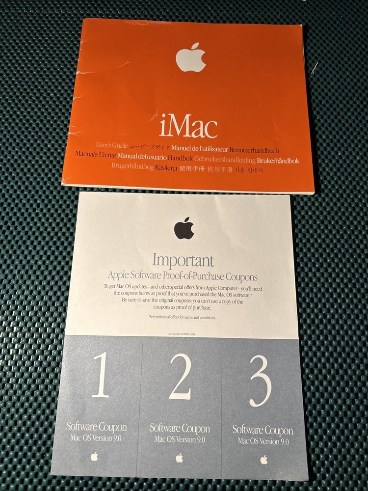 Vtg Apple Computers🍏 iMac User Guide 1999 W/ Mac OS Software Insert