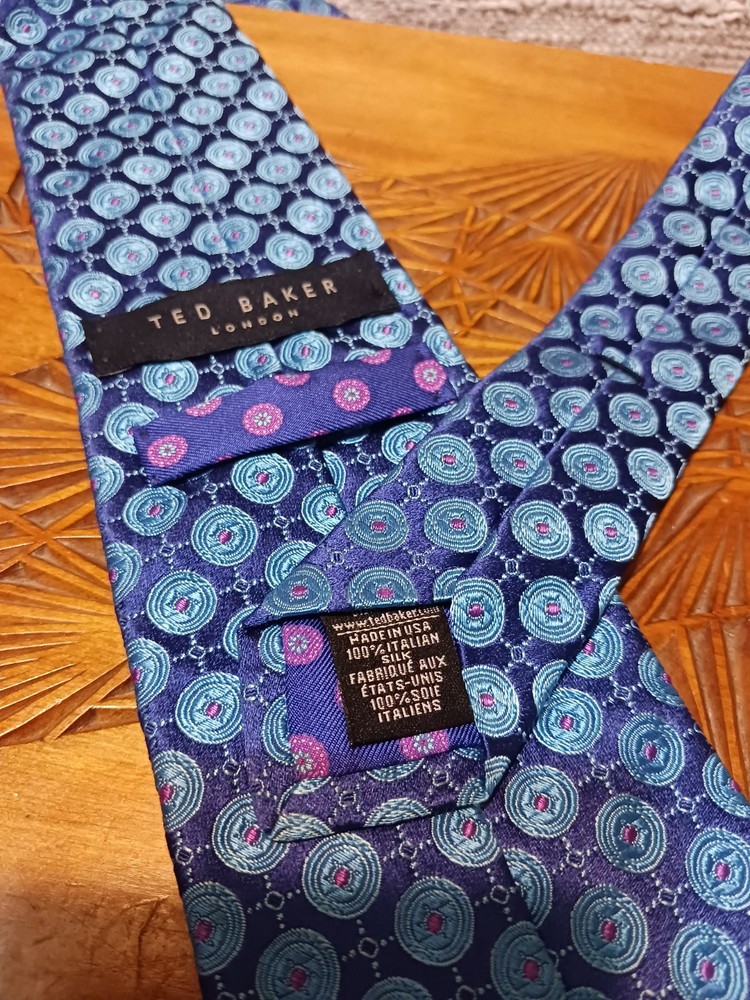 Ted Baker Geometric Printed Blue Tie