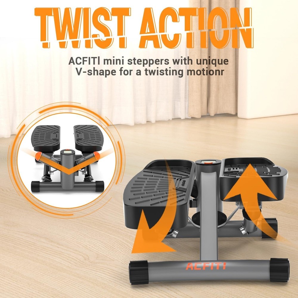 Adjustable Mini Stair Stepper with Resistance Bands,350lbs Loading Capacity