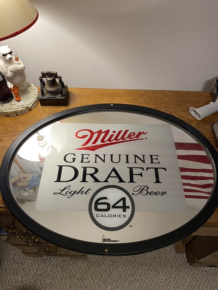Miller Genuine Draft Oval Beer Mirror