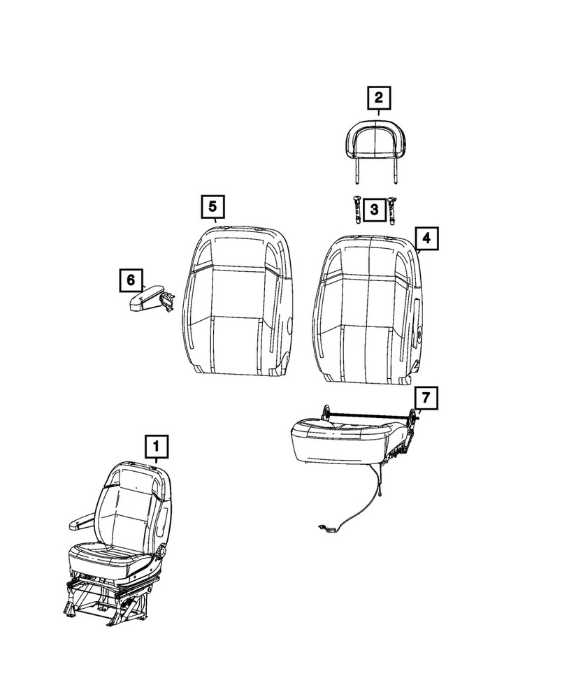 Genuine Mopar Front Seat Back Foam 68247603AA