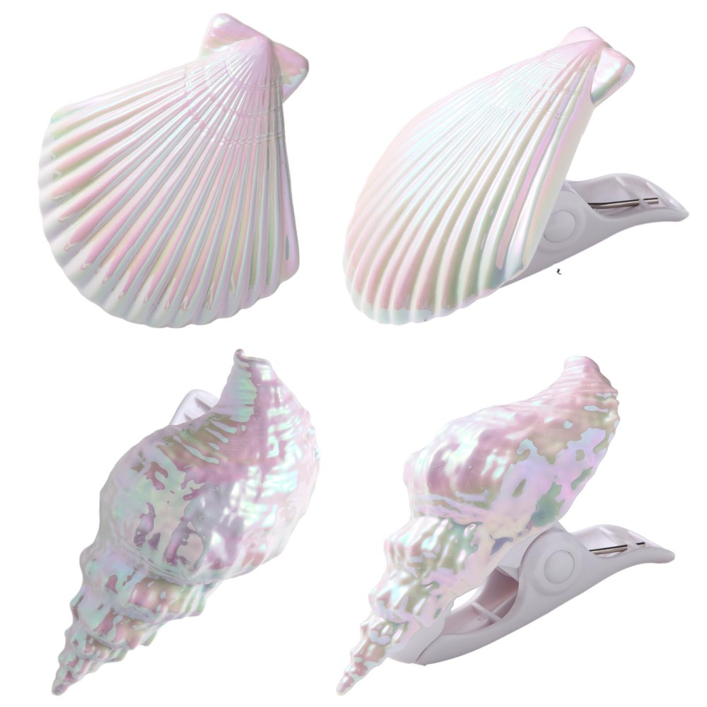 Shells Beach Towel Clips for Pool  Lounge Chairs - Windproof Decorative 4-Pack