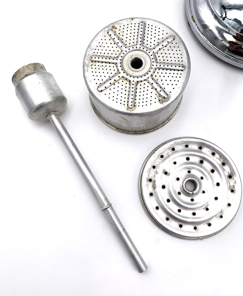 VTG Crescent Silverware Art Deco Chrome Percolator Bakelite (?) Handles: Tested!