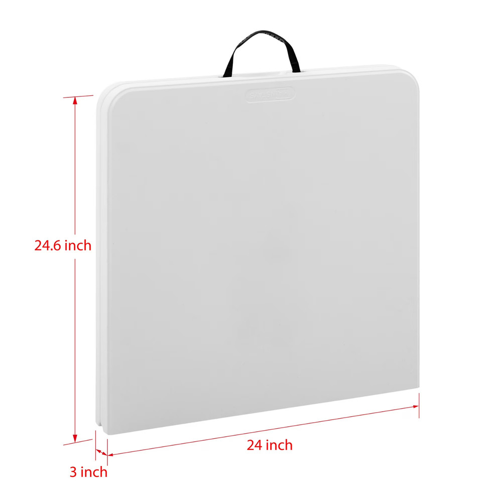Mainstays 4FT Folding Table Adjustable Height Indoor Outdoor Carry Handle White