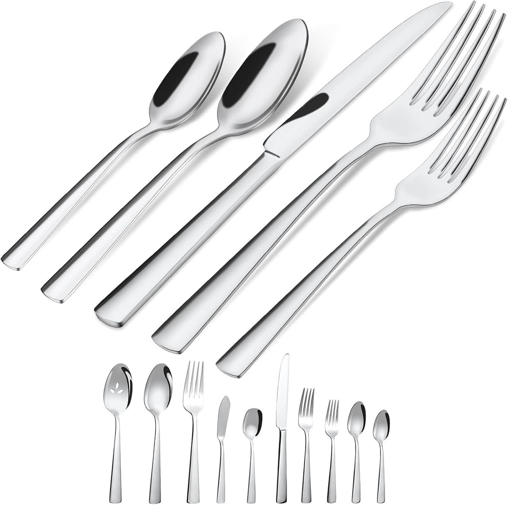 45-Piece Flatware Sets Silverware Set for 8 Durable Stainless Steel Tableware
