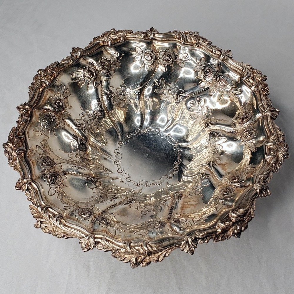 Silver Mounts Menorah Hallmark Silver Plated Serving Bowl 10”
