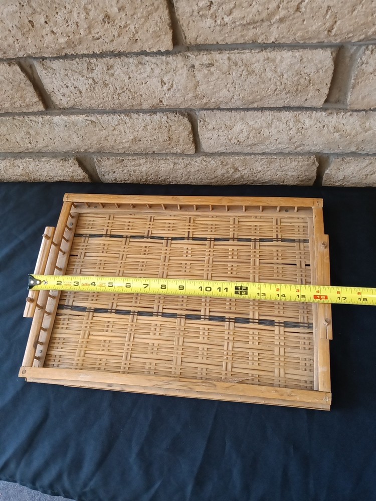 Bamboo Serving Tray Rectangular Sturdy Retro Tiki Barware MCM Boho