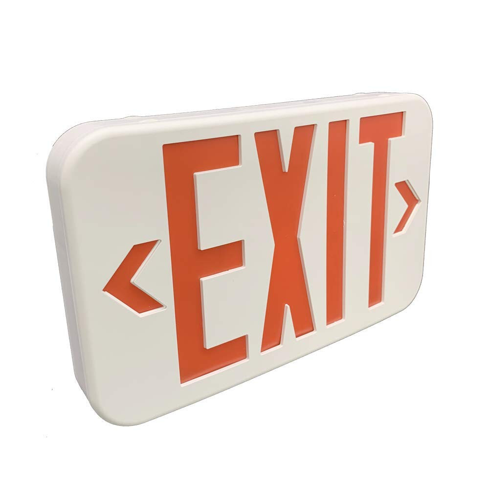 Amazon Commercial LED Emergency Exit Sign, Double Face Exit with Battery Backup