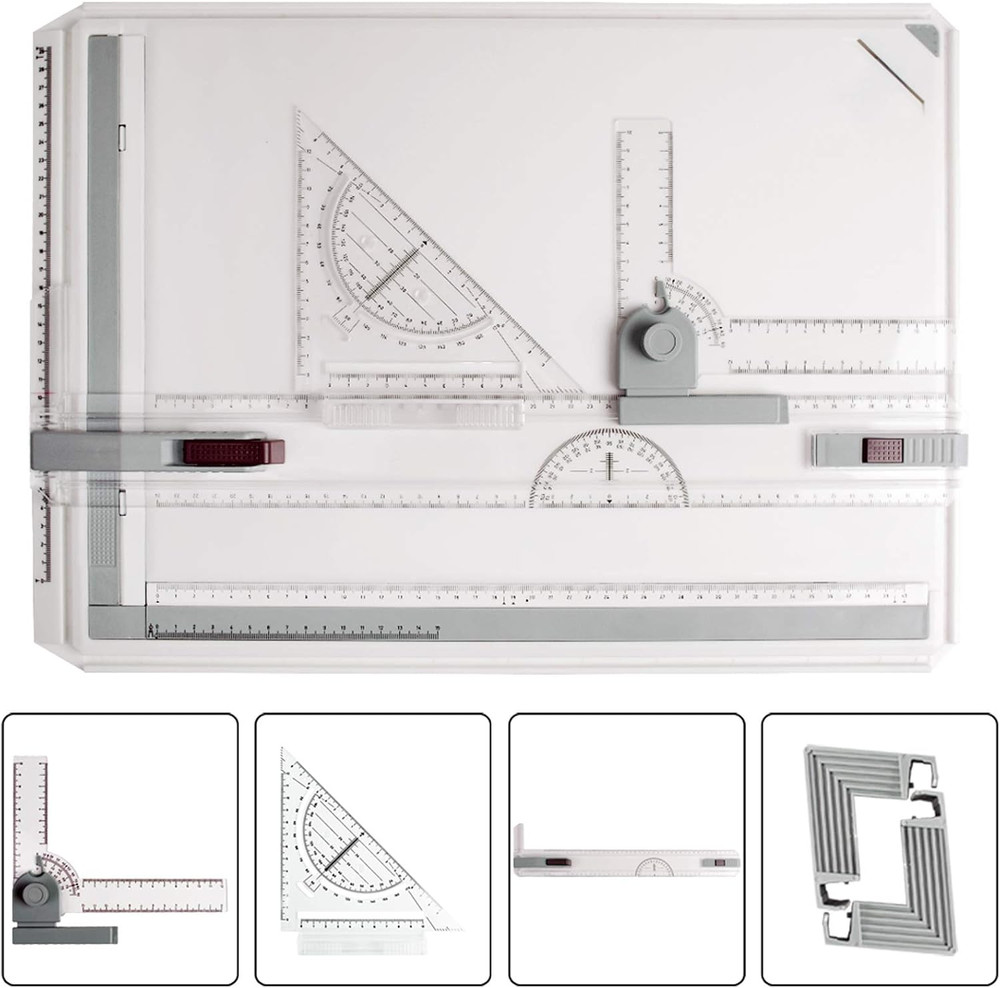 Jiloffice A3 Drawing Board, Lightweight Multi-Funtion Drafting Table with Adjust