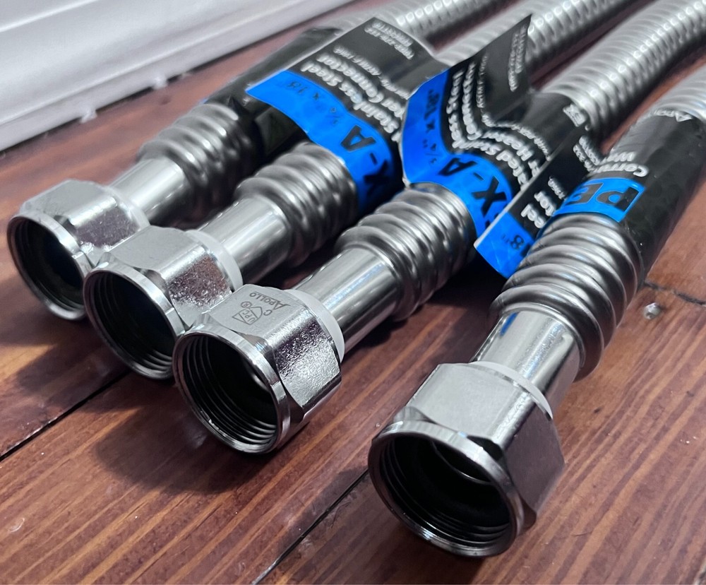 4PK Apollo EPXCSST18 Stainless Steel Pipe Connector Water Heater Line 3/4" X 18"