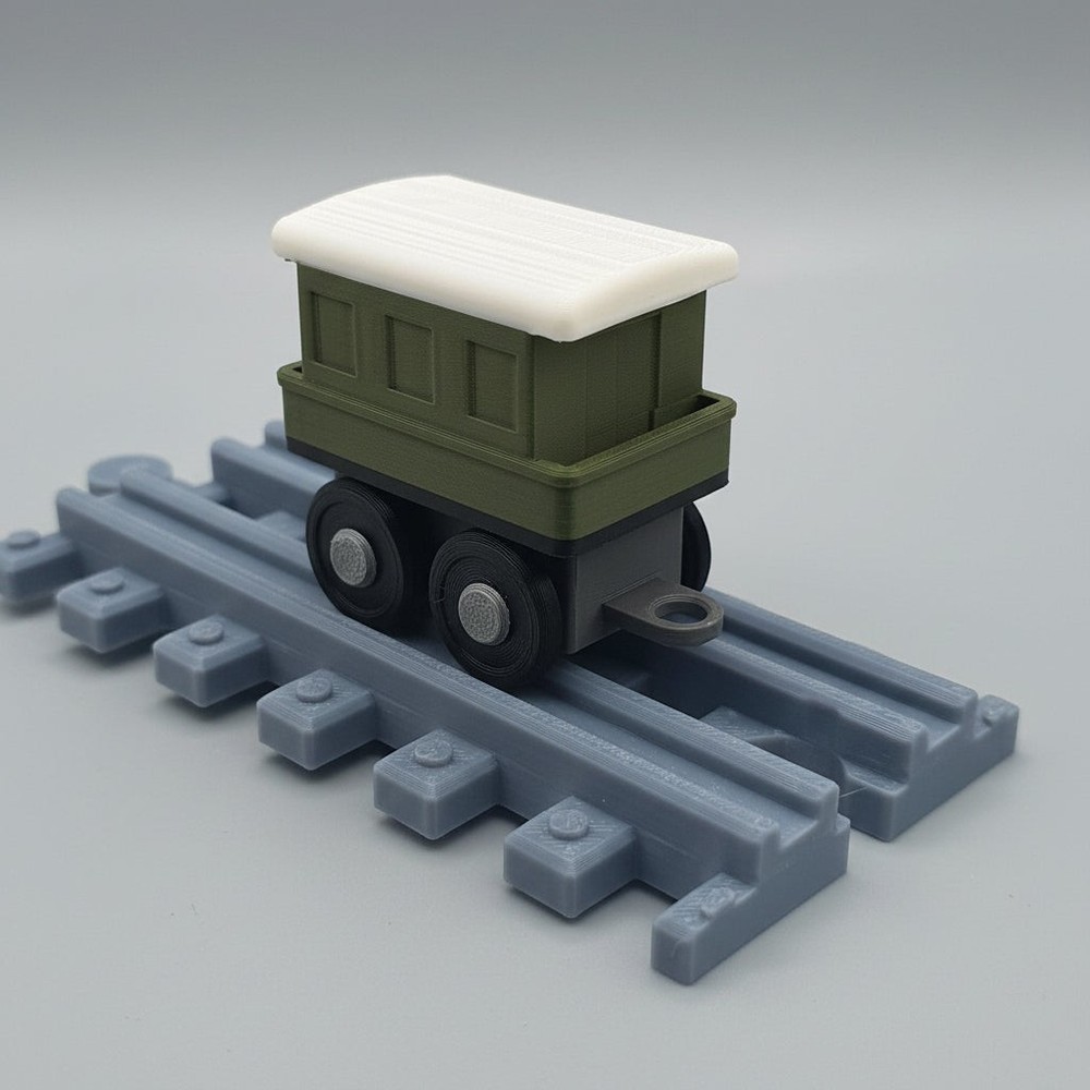 Tiny Train Passenger Car 3D Printed Model Railway Collectible