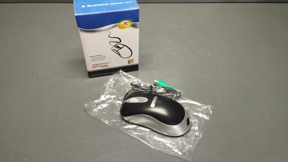 Vintage new Windsor PS/2 3 Button scroll Optical mouse 800dpi