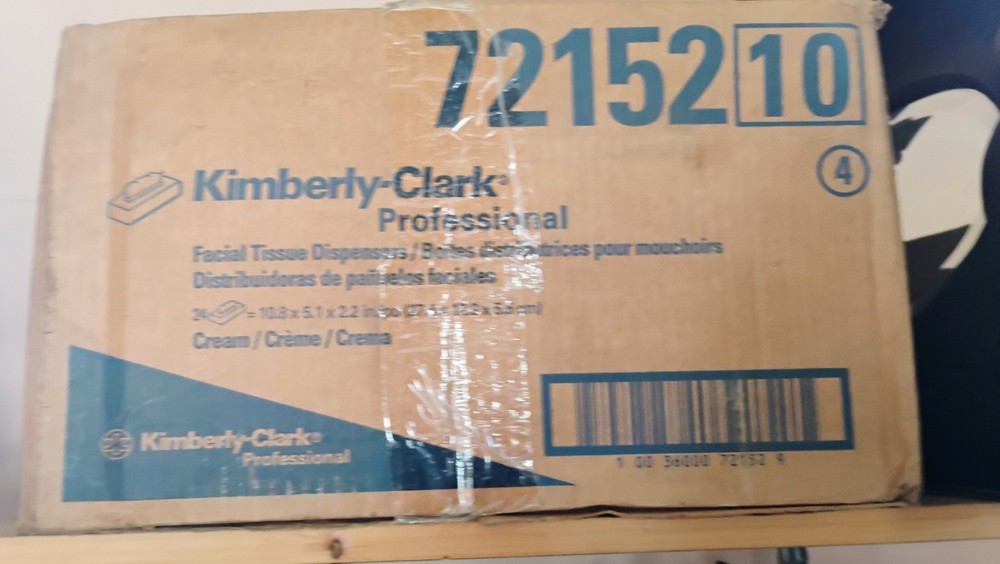 Vtg. Plastic White Rectangular Tissue Box Holder Kimberley Clark New Old Stock