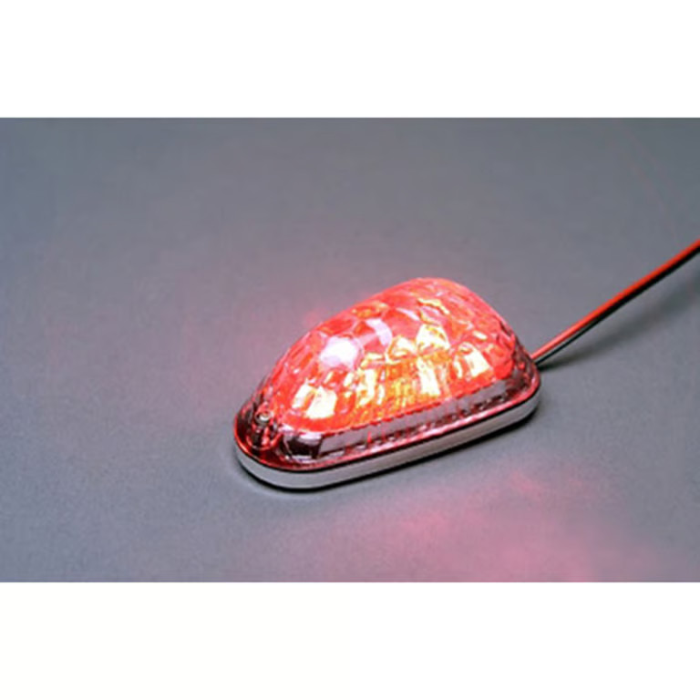 K&S Technologies LED Mini Triangle Marker Lights - Chrome/Red Lens