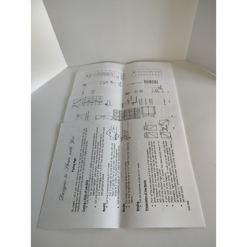 Assorted Quilting Lot/3 Patterns Kaleidoscope Cathedral Windows Flying High