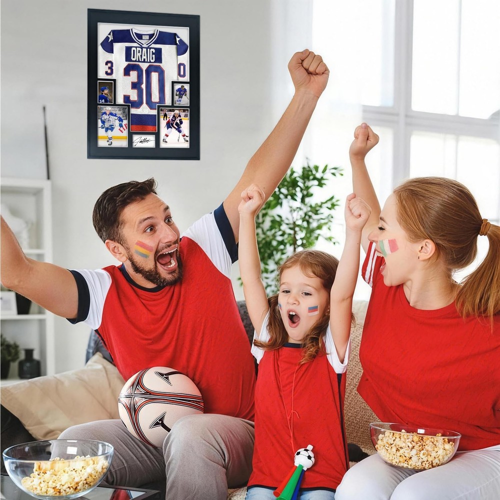 Jersey Display Frame Large Shadow Box Frame Clear Acrylic with 98% UV Protect...