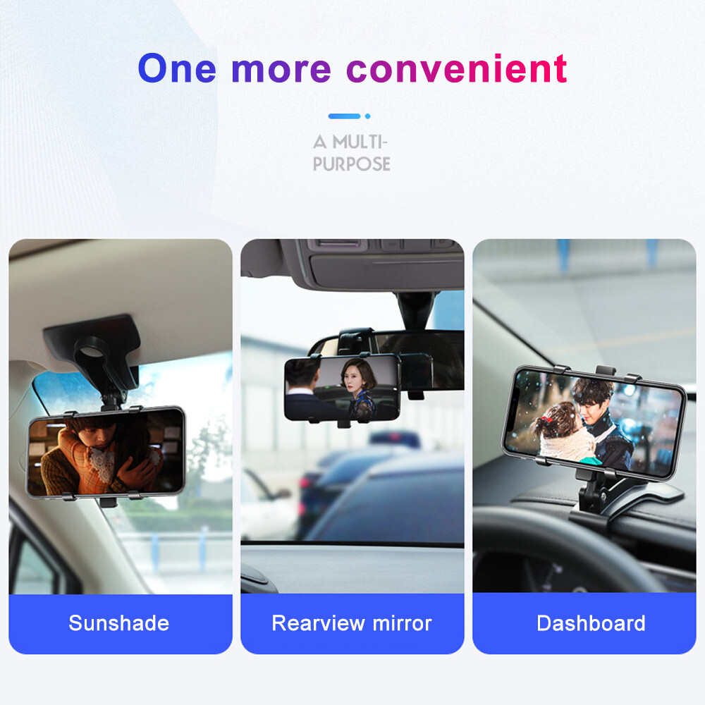 Car Mobile Phone Holder Navigation Bracket Sun Visor Mirror Dashboard Mounting