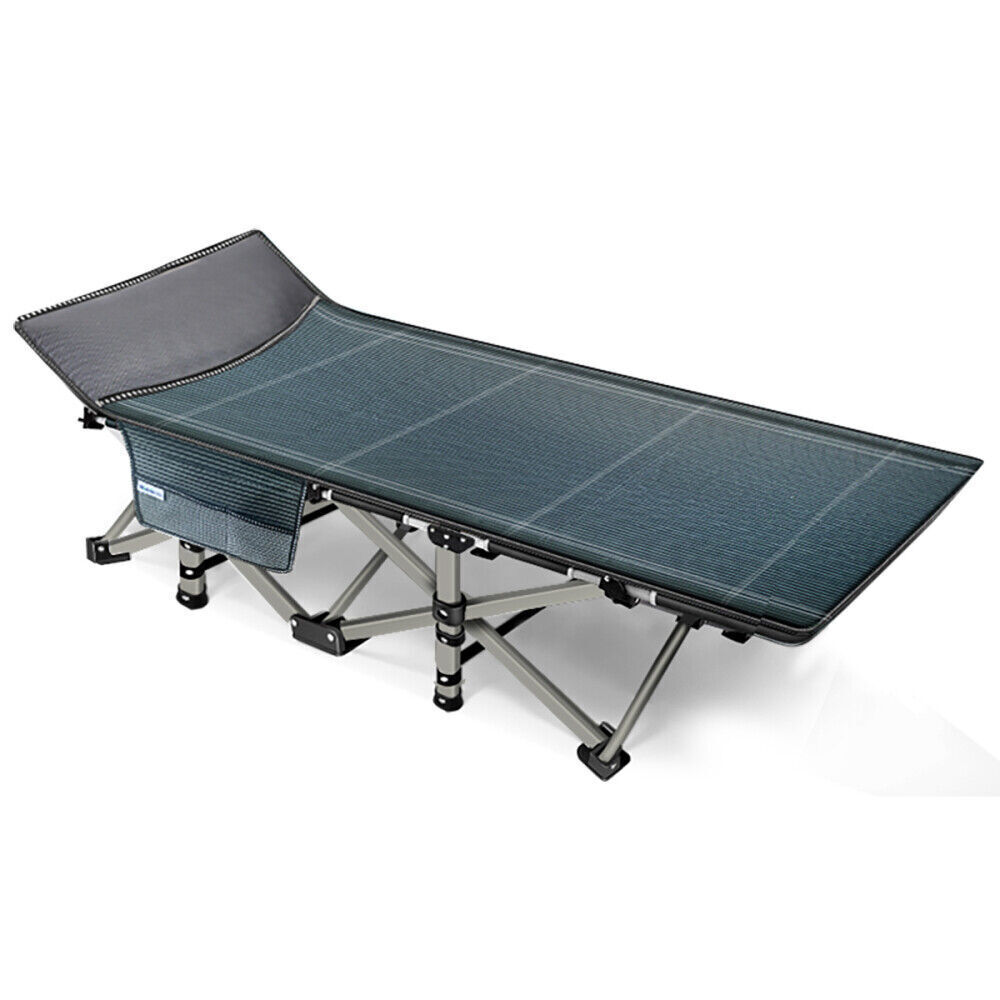 NAIZEA Folding Camping Cot Bed 1200D 2-Layer Oxford Cots for Camp Office Use