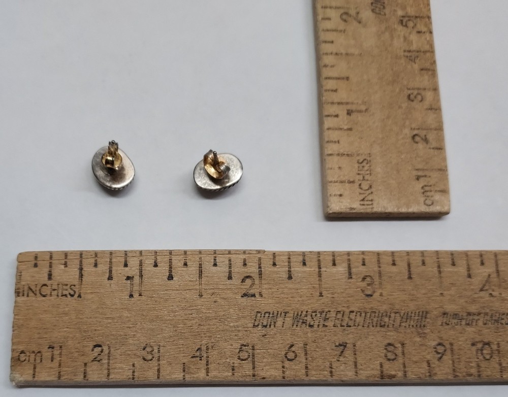 OVAL setting STUD - pierced EARRINGS - listing #7769