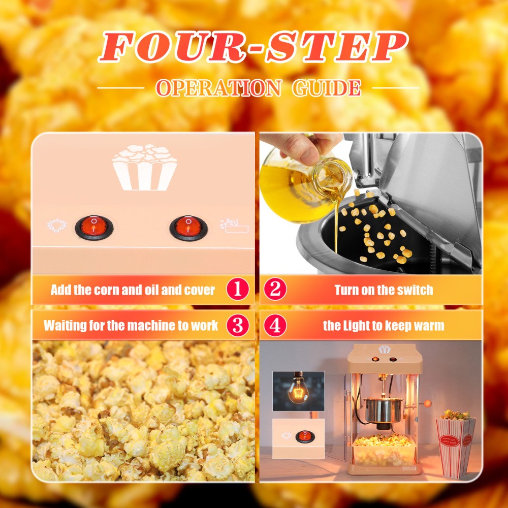4oz Tabletop Popcorn Machine Popcorn Popper Machine Pop Corn Maker