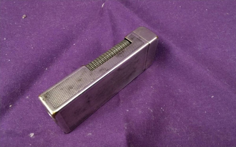 Dunhill Rollagas Initial Model Silver Barley Pocket Lighter Fully-Operated