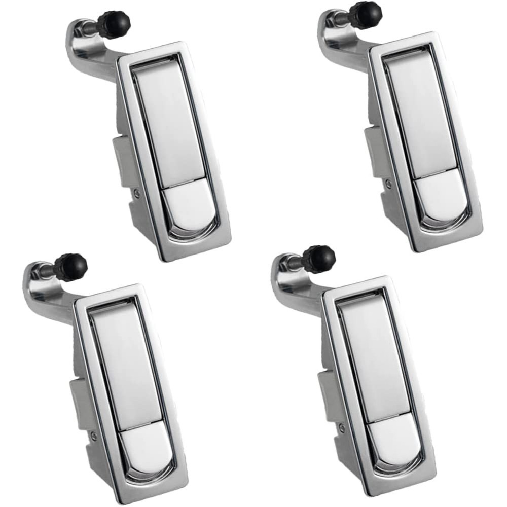 4 PCS Compression Latch Lock Non-Locking Zinc Alloy Flush Lever Silver