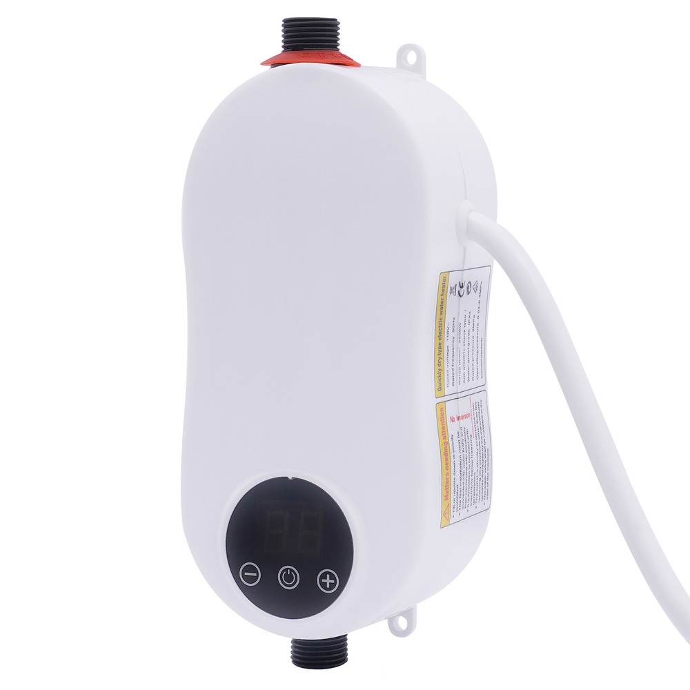 Instant Electric Bathroom Hot Water Heater With White 110V 3500W