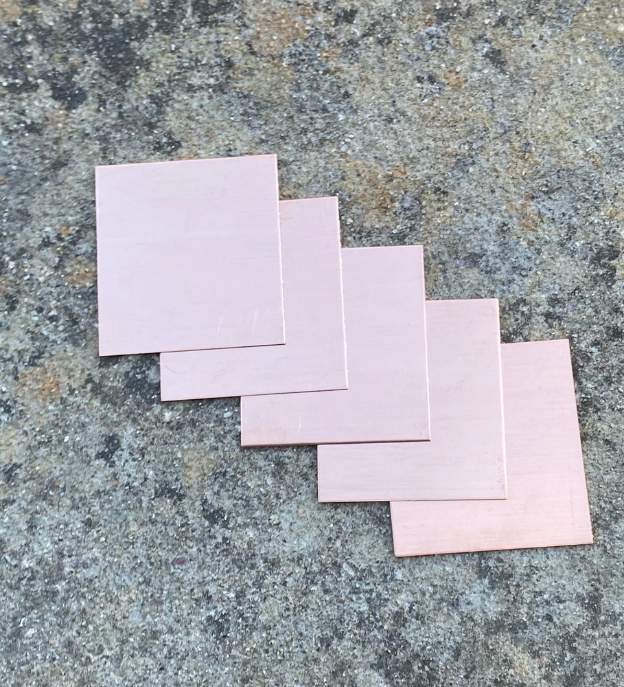 Square Copper Blanks, 1.5" (15 Pack)