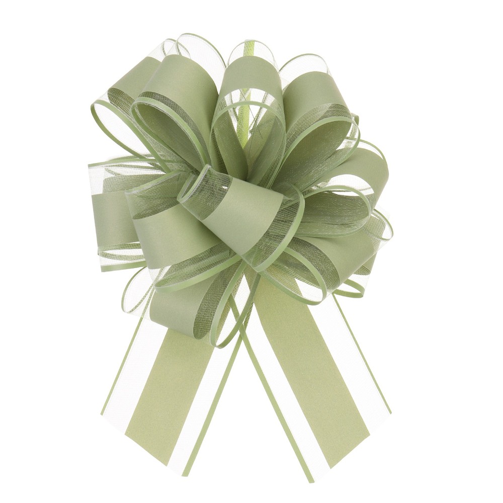 10 Pcs 4 Inch Large Pull Bow Gift Wrapping Ribbon for Car Presents, Green