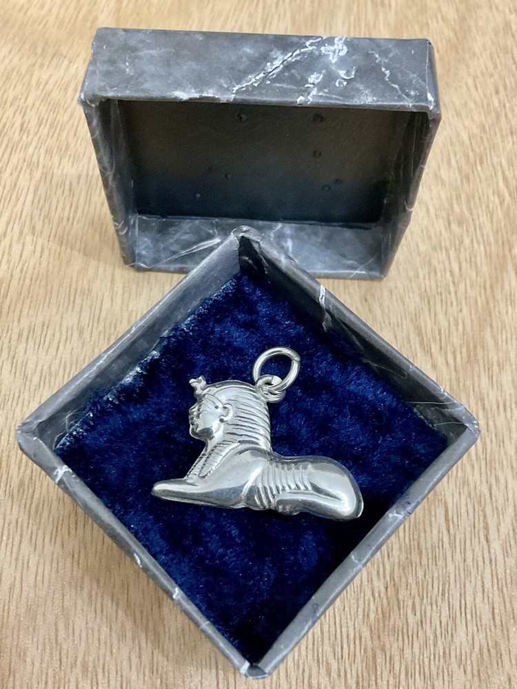 EGYPTIAN HANDMADE 800 STERLING SILVER sphinx Pendant