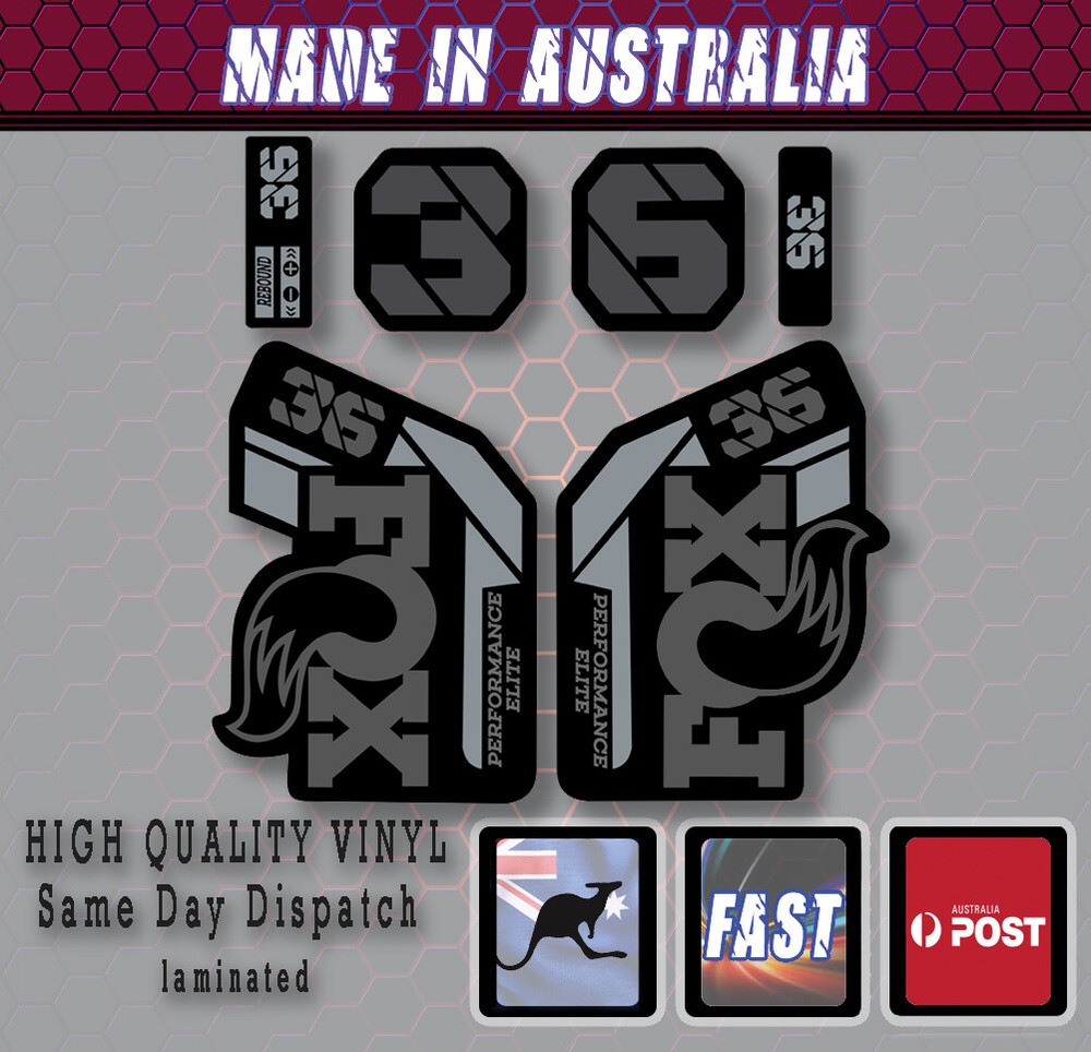 FOX style Performance E36- 2021 Fork Decals Stickers Dark Grey/grey/black Lam