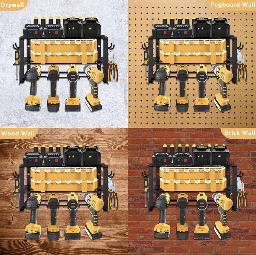 Vrawih Power Tool Organizer, 3 Layers Garage Tool Organizers