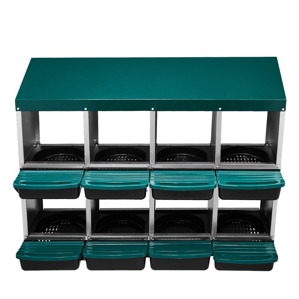 Chicken Nesting Box 8 Compartment Roll Away Wall Mount for Hens Easy Collection