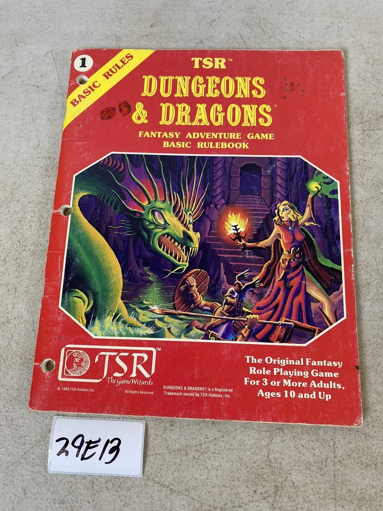 TSR Dungeons & Dragons Basic Rules 1980 Adventure Game Book 29E13
