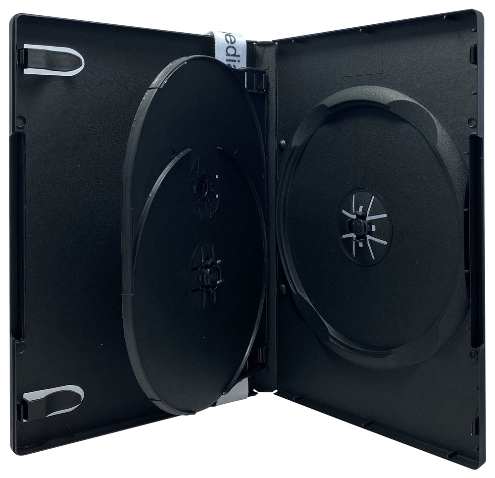 100 STANDARD Black Triple 3 Disc DVD Cases & 100 Matte Inserts