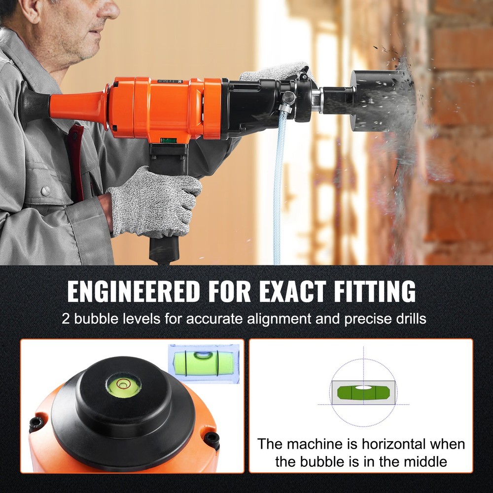 Diamond Core Drilling Machine, 4in Handheld Wet Concrete Core Drill Rig