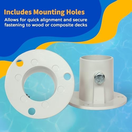Aluminum Deck Flanges for Above Ground Pool Ladder - Durable & Easy Install - Pa