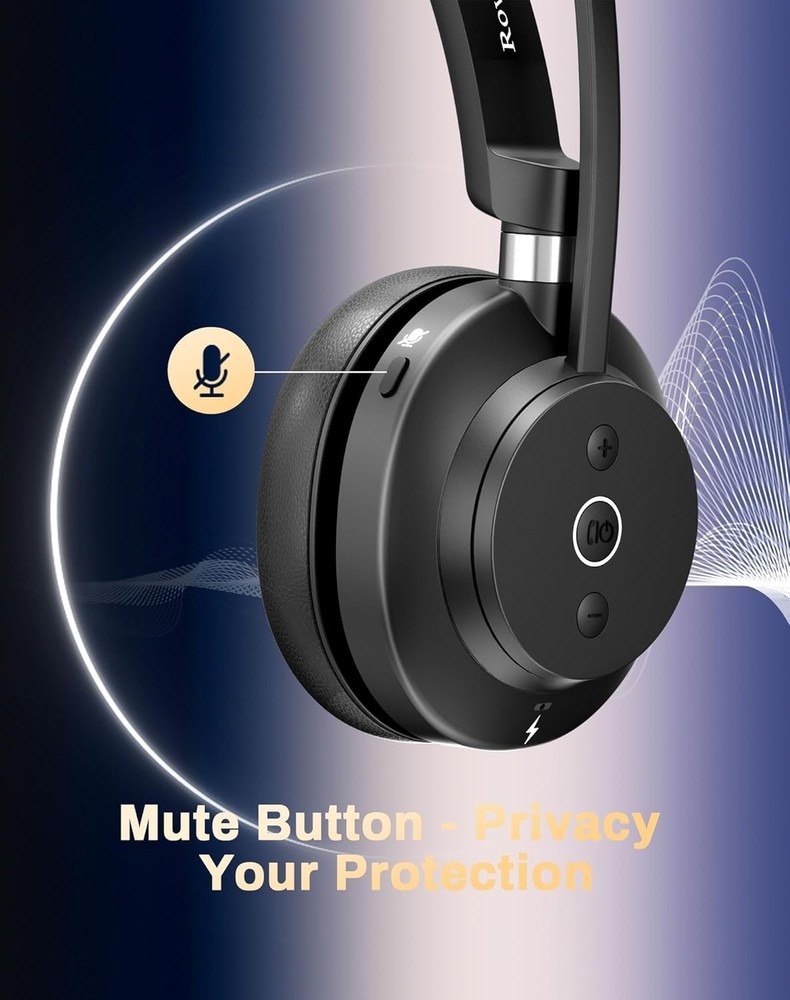 Wireless Headset with Mic for Work,Bluetooth Headset with Microphone