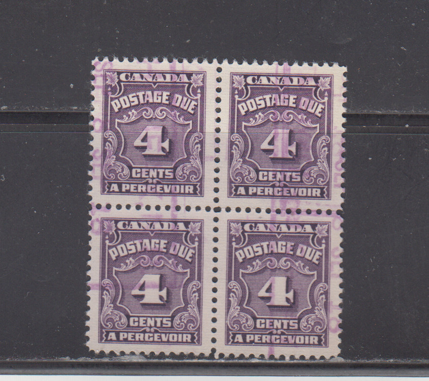CANADA 1935-65 / USED - SCOTT # J17 POSTAGE DUE  BLOCK 4