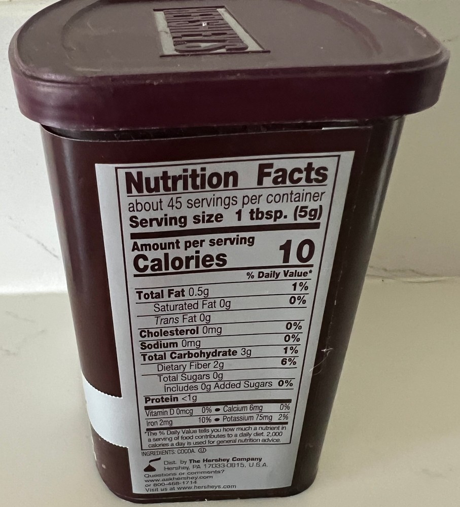 Hershey's Unsweetened 100% Cocoa Unsweetened-8 oz-Dec. 2027