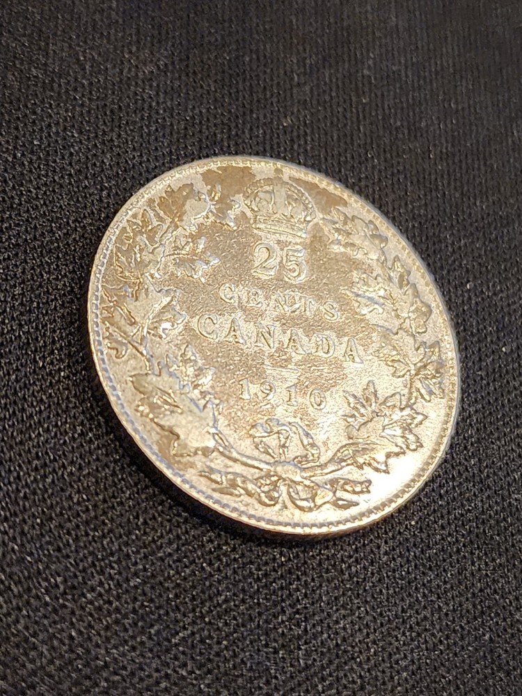 1910 Canada 25 Cents Silver Coin