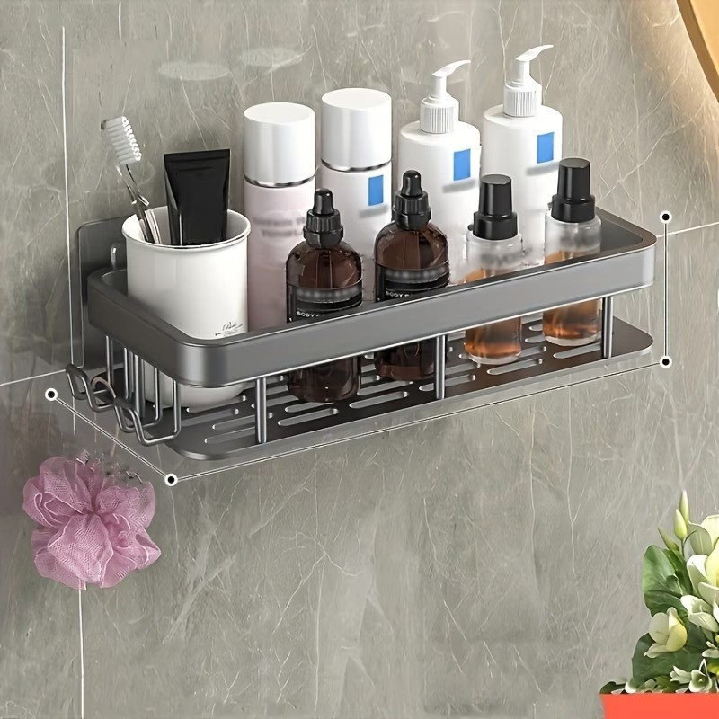 Two-Tier Rust-Resistant Wall-Mounted Shower Basket Set