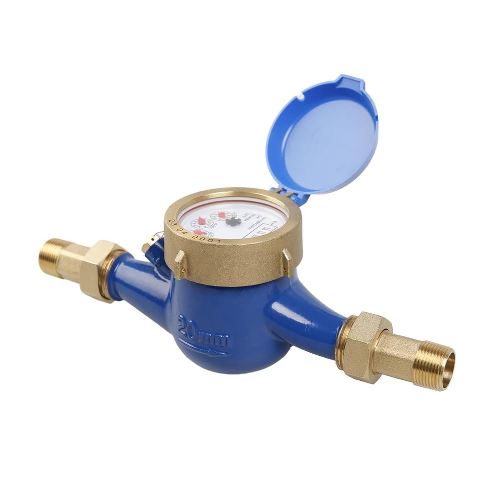 3/4" NPT Cold Water Meter - Durable Brass with Certification for Homes
