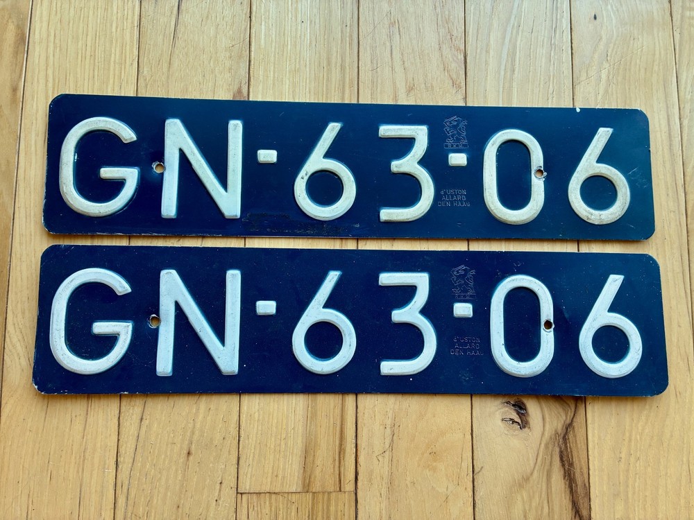 Netherlands License Plate Pair (1960s?)